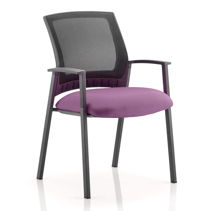 Dynamic Visitor Chair Fixed Armrest Metro Seat Tansy Purple Fabric