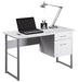 Alphason Rectangular Desk with White Melamine Top and Grey Frame and 2 Drawers Cabrini Desk 1200 x 600 x 760mm