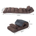 HOMCOM Folding Floor Sofa Bed Adjustable Lounger Sleeper Futon Mattress Chair W/Pillow Brown