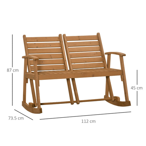 OutSunny Rocking Chair Fir Wood 735 x 1,120 x 870 mm Brown