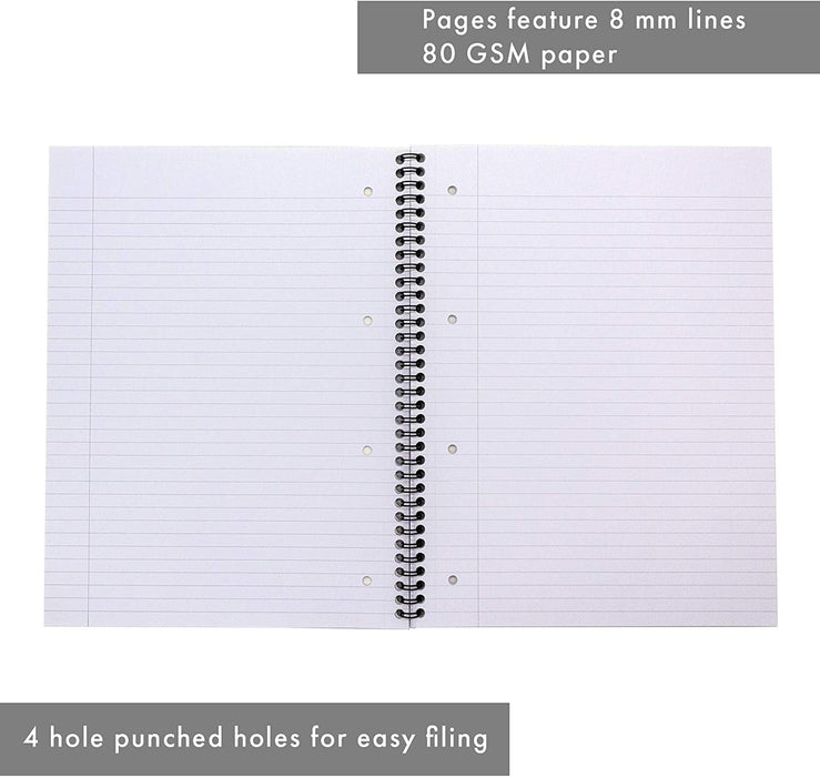 Pukka Pad Notebook Metallic Jotta A4+ Ruled Spiral Bound Cardboard Hardback Green Perforated 200 Pages Pack of 3