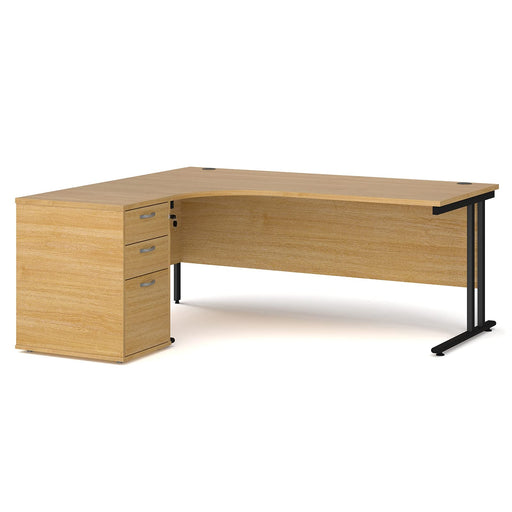 Dams International Desk with Pedestal EBK14LB 1,400 x 1,626 x 725 mm