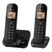 Panasonic Twin Cordless DECT Telephone with Answering Machine KX-TGC422EB Black Pack of 2