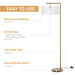 HOMCOM Floor Lamp B31-254V70 Gold, White