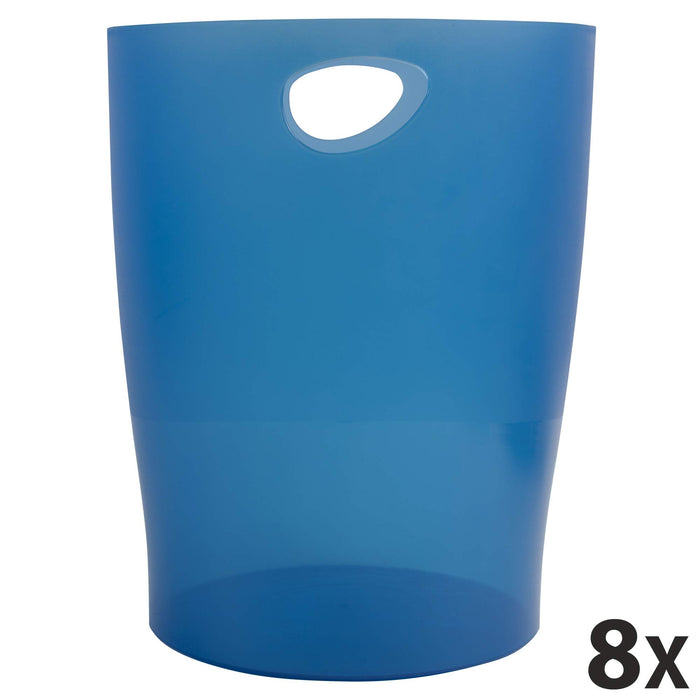 Exacompta Waste Paper Bin EcoBin 15L 26.3 x 26.3 x 33.5 cm Blue Pack of 8