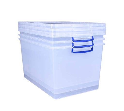 Really Useful Box Plastic Nestable Storage Boxes 83 Litre 440 x 685 x 368 mm Pack of 3