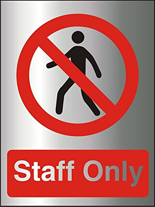 Prohibition Sign Staff Only Aluminium 20 x 15 cm