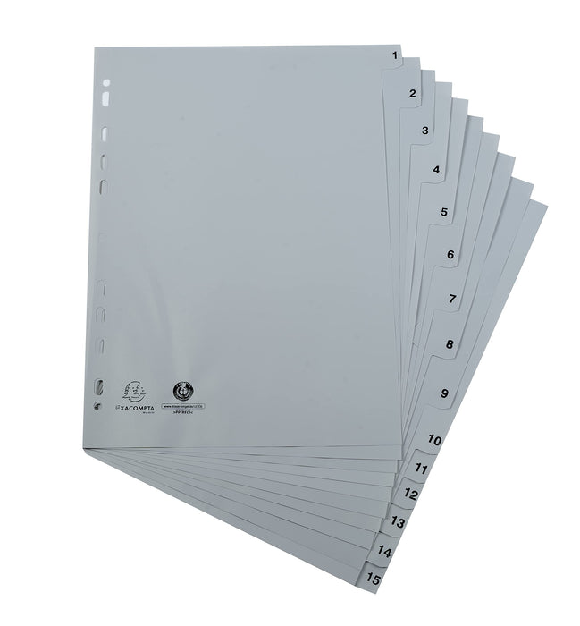 Exacompta Index Tabs A4+ Grey 1 to 15