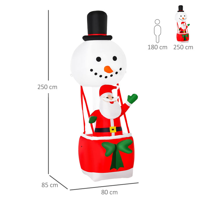 HOMCOM Christmas Santa Claus Hot Air Balloon Inflatable Red 85 x 25 cm