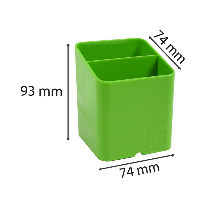 Exacompta Pen Pot 67795D Classic Polysterene 93 x 74 x 74 mm Apple Pack of 10 Green