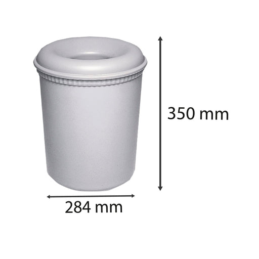 Exacompta Fire-Proof Waste Paper Bin 15L 35 cm Grey Pack of 3