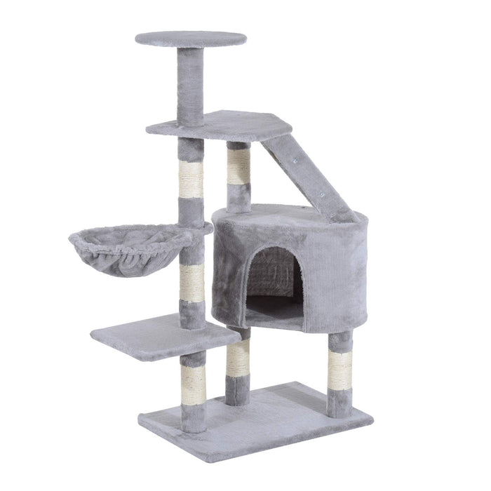 PawHut Cat Tree Grey 400 mm x 550 mm x 1250 mm