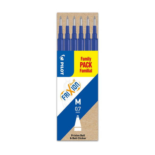 Pilot Frixion Pen Refills 0.35 mm Blue Pack of 6