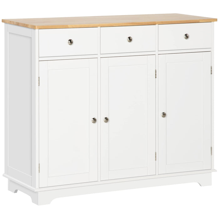 HOMCOM Sideboard 835-511WT MDF (Medium-Density Fibreboard), Rubberwood