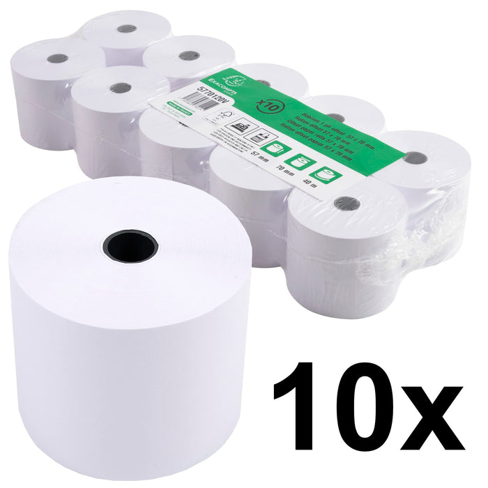 Exacompta Till Roll 57 mm x 70 mm x 12 mm x 40 m 60 gsm Pack of 10