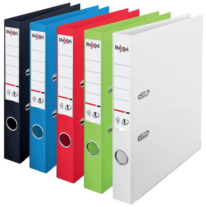 Rexel No.1 Choices Lever Arch File A4 52 mm Black 2 ring 2115506 Polypropylene Smooth Portrait