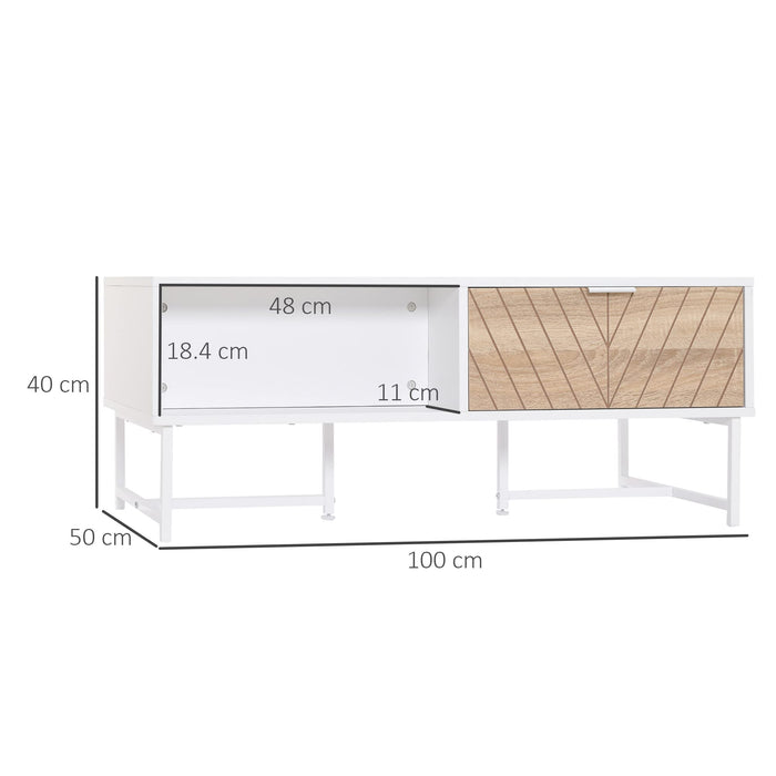 HOMCOM Coffee Table 839-234WT 1,000 x 500 x 400 mm