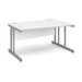 Freeform Right Hand Design Wave Desk with White MFC Top and Silver Frame Adjustable Legs Momento 1400 x 990 x 725 mm