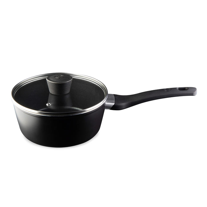 MasterChef Sauce Pan Forged Aluminium Black, Non-Stick Coating Silver 20 cm