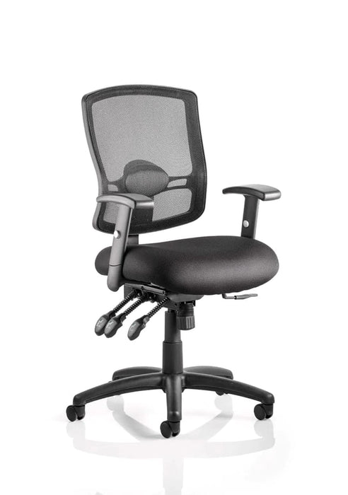 Dynamic Independent Seat & Back Task Operator Chair Height Adjustable Arms Portland III Black Back, Bergamot Cherry Seat Without Headrest Medium Back