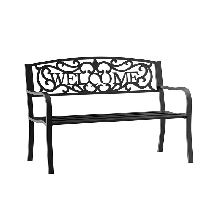 OutSunny 126Lx60Wx85H cm Steel Bench-Black