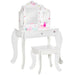 HOMCOM Kids' Dressing Table Set 311-037 MDF, Acrylic 40 (W) x 63 (D) x 85.5 (H) mm White