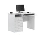 Alphason Rectangular Computer Desk with White Melamine Top and 4 Drawers Marymount 1150 x 550 x 780mm