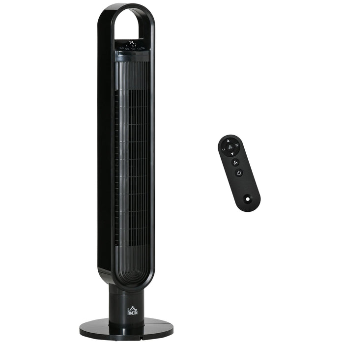 HOMCOM Tower Fan Non Height Adjustable 60 W ABS (Acrylonitrile Butadiene Styrene) Black 28 x 28 x 100 cm