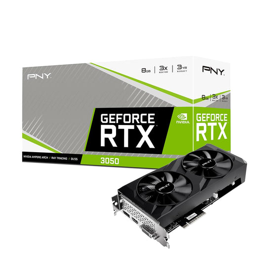 PNY GeForce RTX 3050 8GB Verto Dual Fan - Graphics card - GF RTX 3050 - 8 GB GDDR6 - PCIe 4.0 x8 - DVI, HDMI, DisplayPort