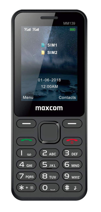 maxcom Classic MM139 2G 0.3 MP 6.1 cm 2.4 Inch Mobile Phone Black