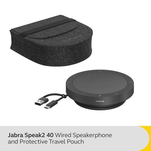 Jabra Speak2 40 UC - Speakerphone hands-free - wired - USB-C, USB-A - dark grey - Zoom Certified, Google Meet Certified, Amazon Chime Certified