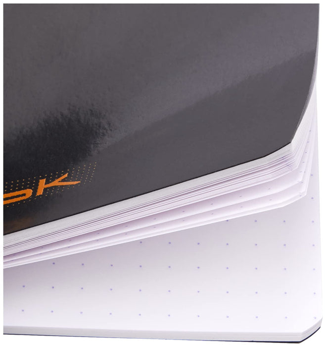 Rhodia Notebook 119186C A5 Dotted Stapled Side Bound Laminated Cardboard Soft Cover Black 96 Pages 48 Sheets