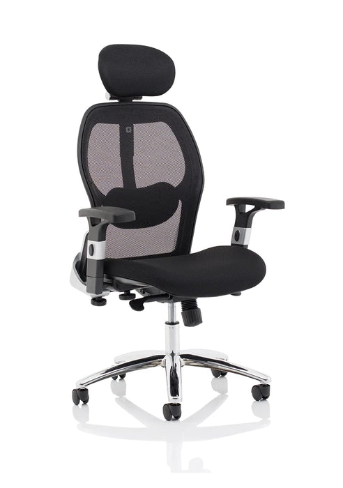 Dynamic Basic Tilt Executive Chair Height Adjustable Arms Sanderson II With Headrest High Back