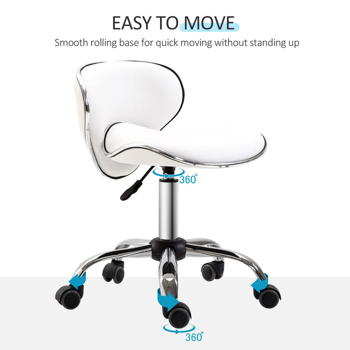 HOMCOM Office Chair White PU, Sponge 921-076