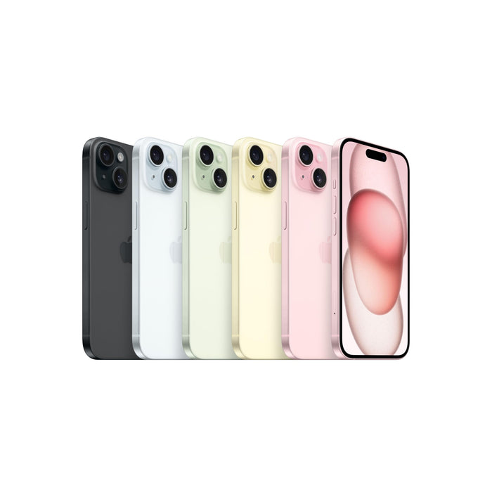 Apple iPhone 15 - 5G smartphone - dual-SIM / Internal Memory 512 GB - OLED display - 6.1" - 2556 x 1179 pixels - 2x rear cameras 48 MP, 12 MP - front camera 12 MP - yellow