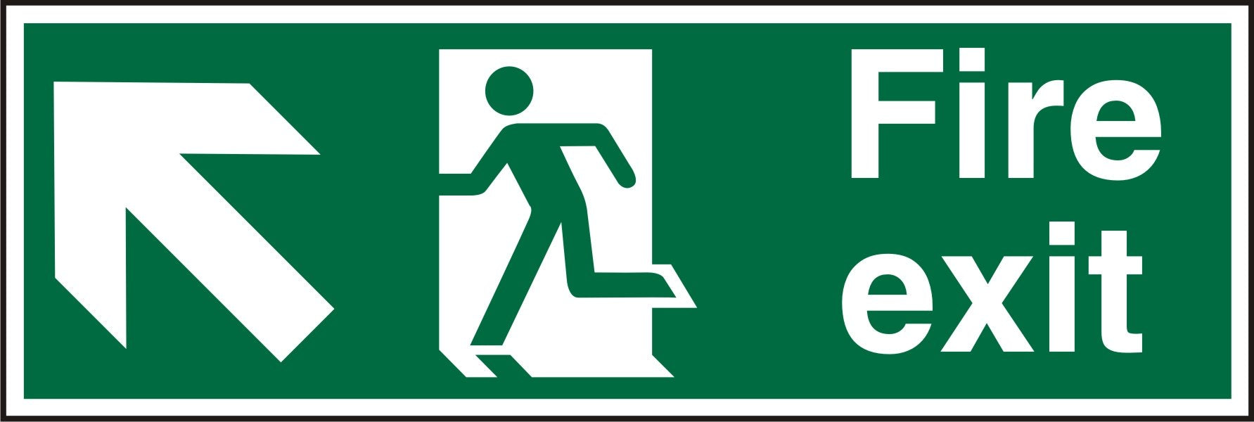 Fire Exit Sign with Up Left Arrow Plastic 20 x 60 cm