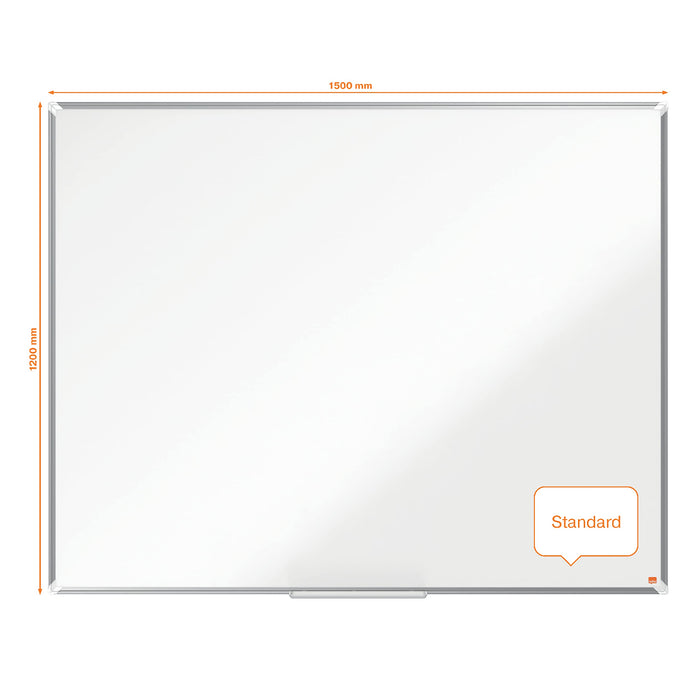 Nobo Premium Plus Whiteboard 1915147 Wall Mounted Magnetic Enamel 150 x 120 cm