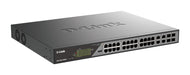 D-Link DSS 200G-28MPP - Switch - Managed - 24 x 10/100/1000 (PoE) + 4 x combo SFP - rack-mountable - PoE (518 W)