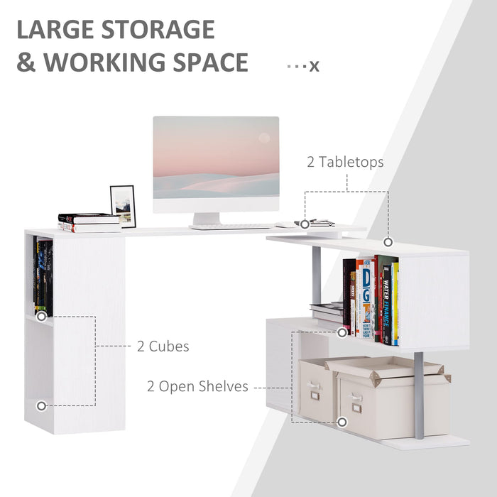 HOMCOM L Shaped Desk White 1,200 x 780 mm