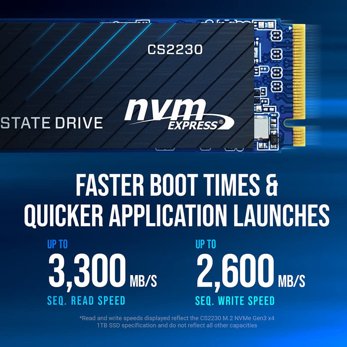 PNY CS2230 - SSD - 1 TB - internal - M.2 2280 - PCIe 3.0 x4 (NVMe)