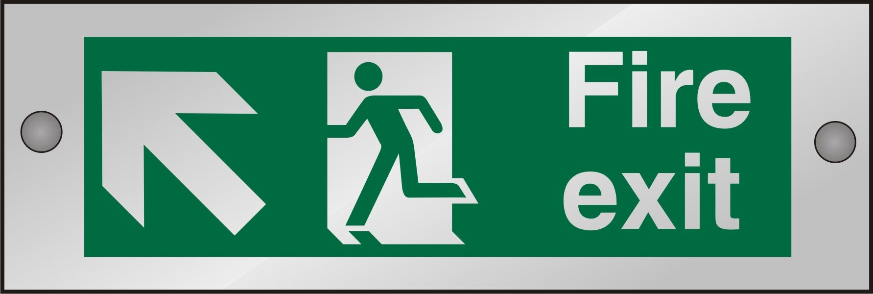 Fire Exit Sign Man Running with Up Left Arrow Acrylic 10 x 30 cm