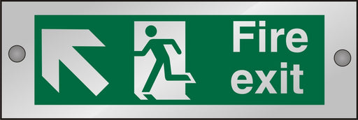 Fire Exit Sign Man Running with Up Left Arrow Acrylic 10 x 30 cm