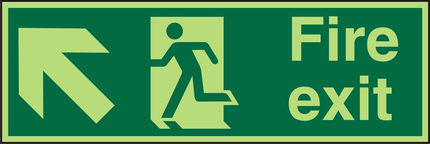 Fire Exit Sign Up Left Arrow Plastic 20 x 60 cm