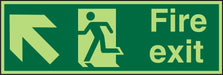 Fire Exit Sign Up Left Arrow Vinyl 10 x 30 cm