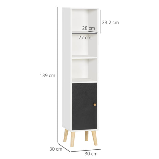 kleankin Cabinet Particleboard, Pine White 30 x 30 x 139 cm