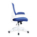 Nautilus Designs Ltd. Designer Medium Back Mesh Chair with White Shell and Folding Arms Blue