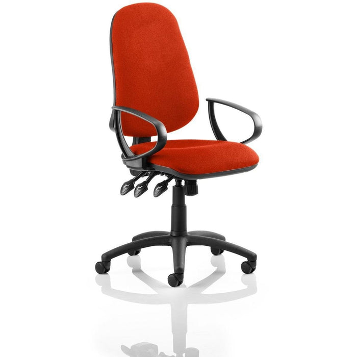 Dynamic Independent Seat & Back Task Operator Chair Loop Arms Eclipse Plus XL Tabasco red Seat Without Headrest High Back