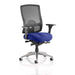 Dynamic Synchro Tilt Task Operator Chair Height Adjustable Arms Regent Black Back, Stevia Blue Seat Without Headrest High Back