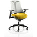 Dynamic Synchro Tilt Task Operator Chair Height Adjustable Arms Flex White Back, Senna Yellow Seat, Black Frame Medium Back