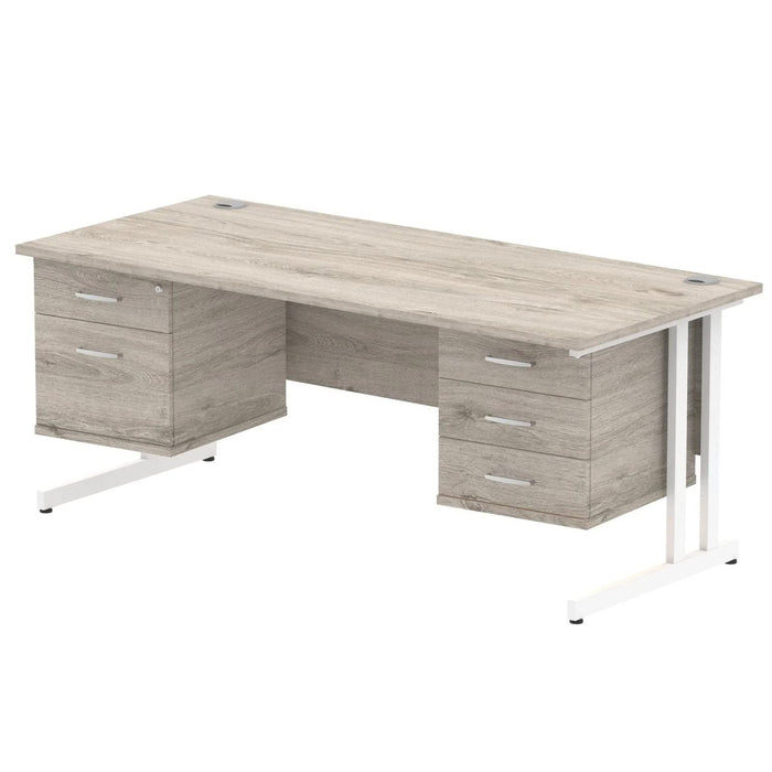 dynamic Ergonomic Desk Impulse MIRDC18FP2FP3WGRY Grey Oak 1800 mm x 800 mm x 730 mm